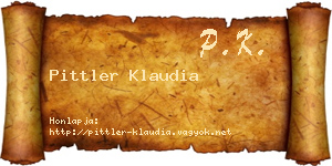 Pittler Klaudia névjegykártya